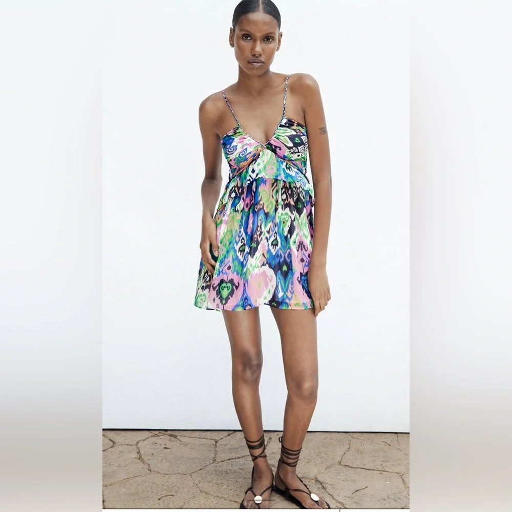 LINGERIE STYLE PRINT DRESS - Picture 5 of 5